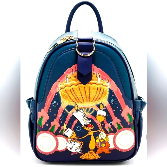 Her Universe Handbags - Our Universe Disney Beauty And The Beast Lumiere Be Our Guest Mini Backpack
